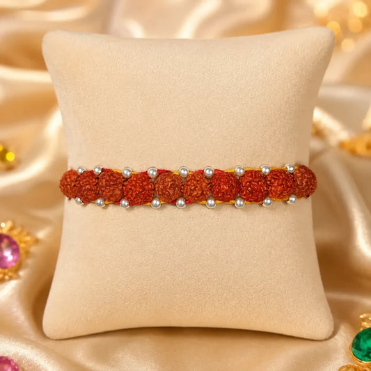 Mahadev Blessings Rudraksh Silver Rakhi