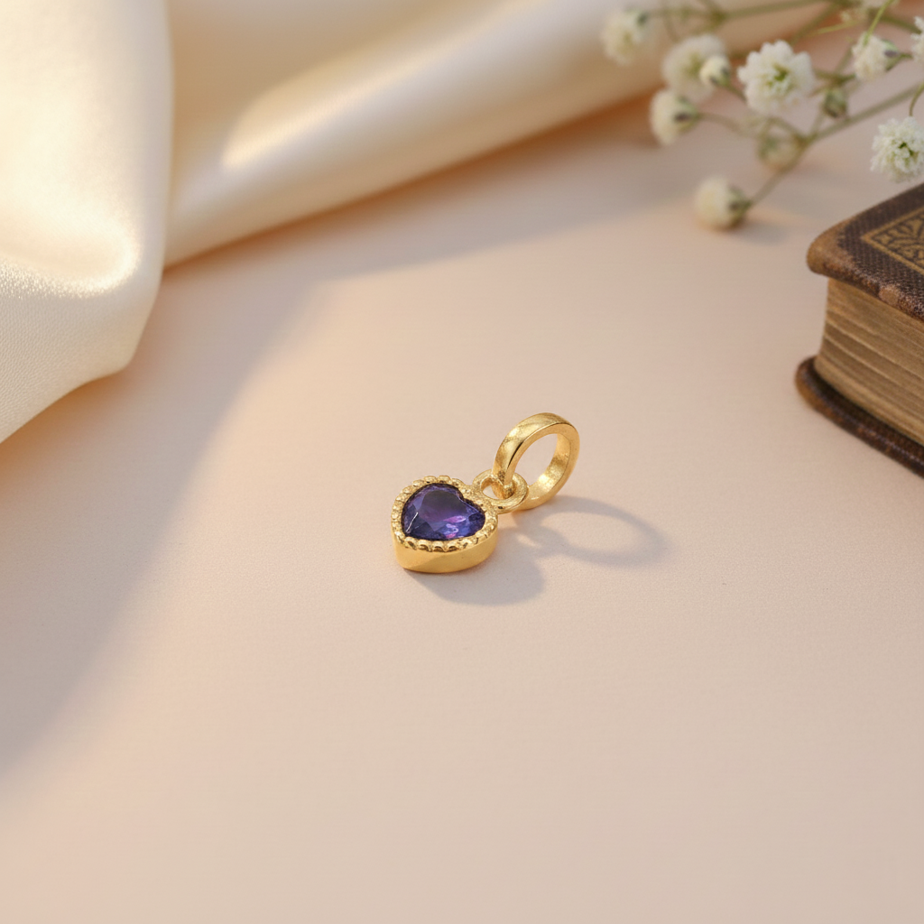 Heart Shape Pendent & Chain (Gold Polish)