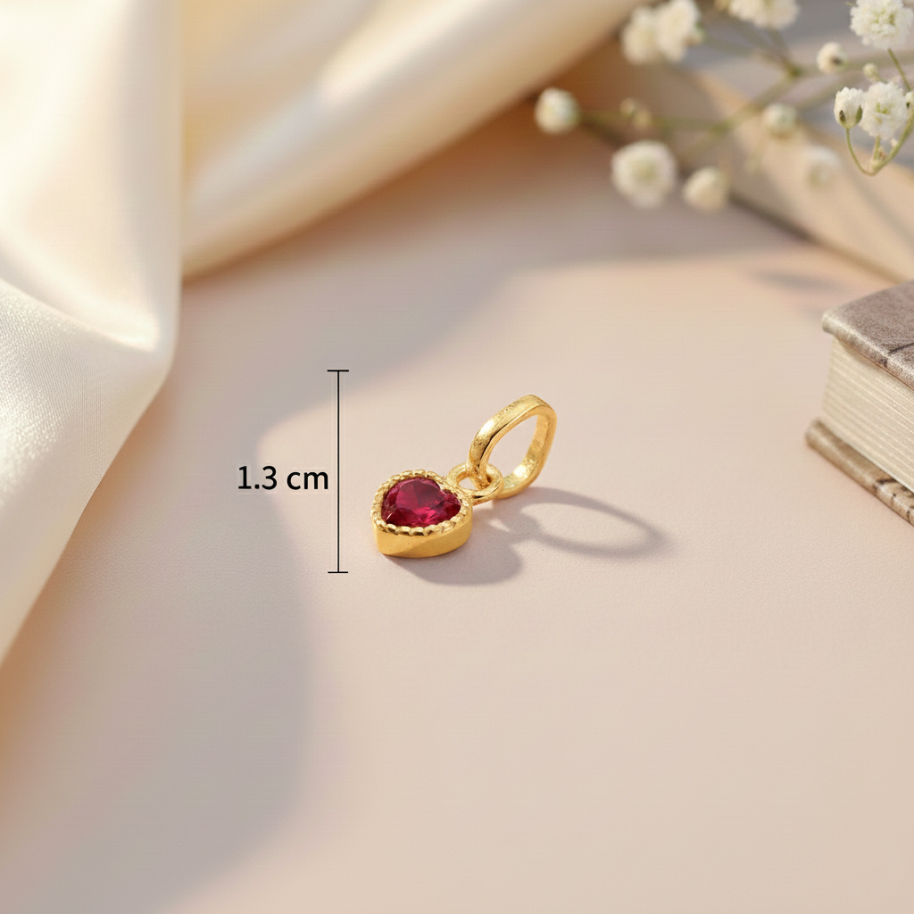 Heart Shape Pendent & Chain (Gold Polish)