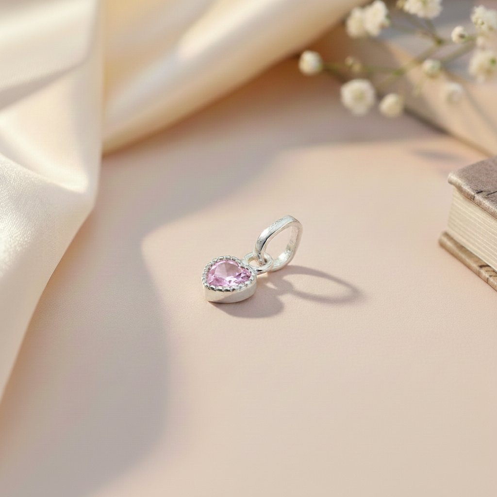 Heart Shape Pendent & Chain (Silver)
