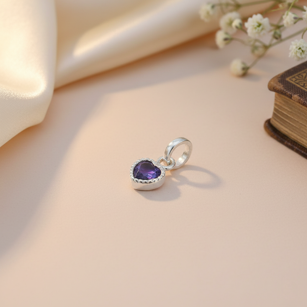 Heart Shape Pendent & Chain (Silver)