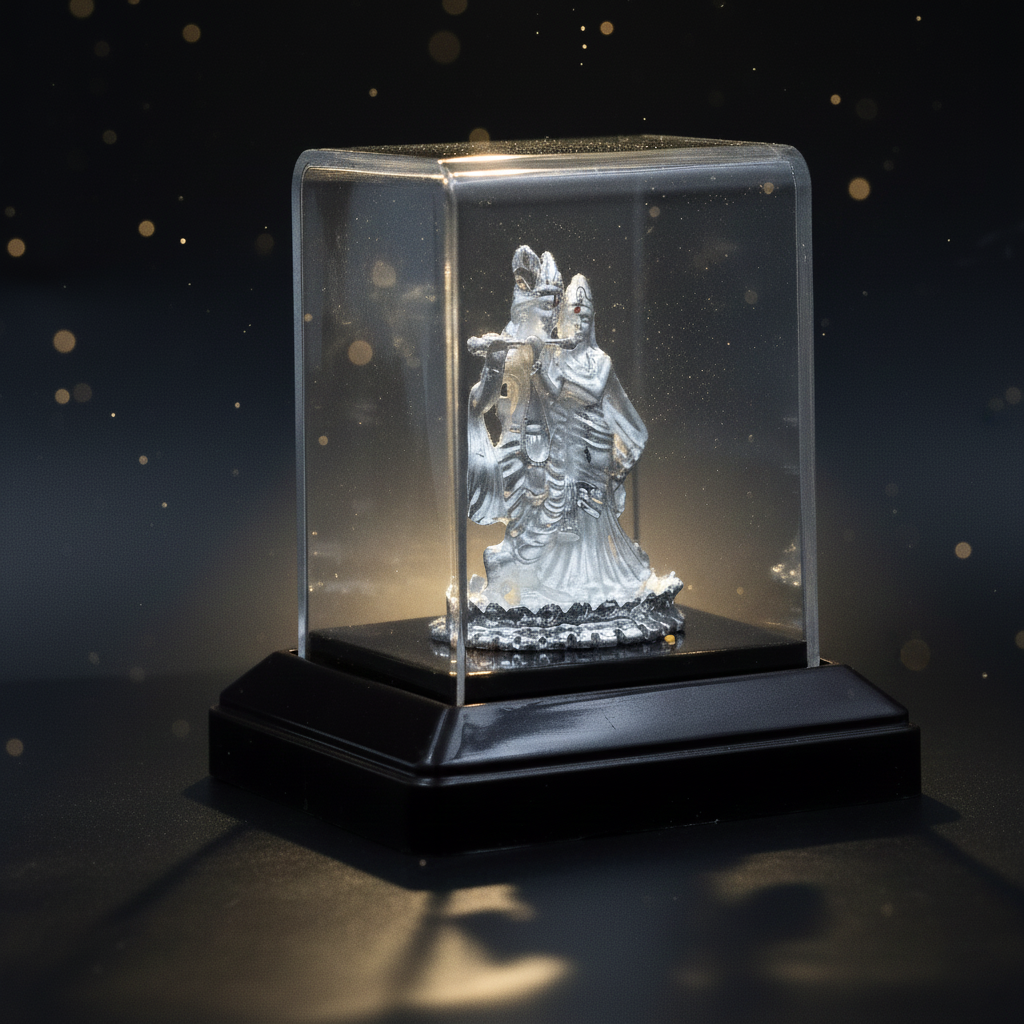 Premium Silver Plated Radha Krishna Idol for Gifting