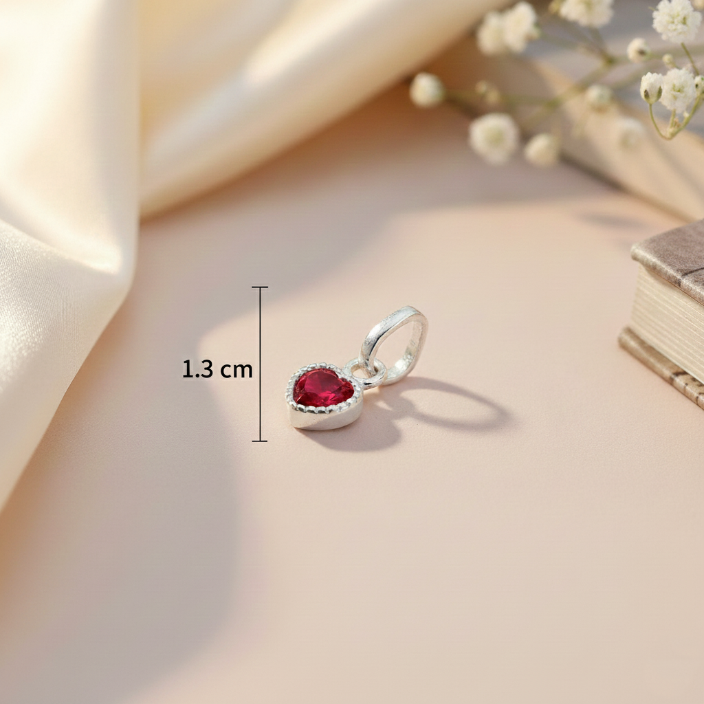 Heart Shape Pendent & Chain (Silver)