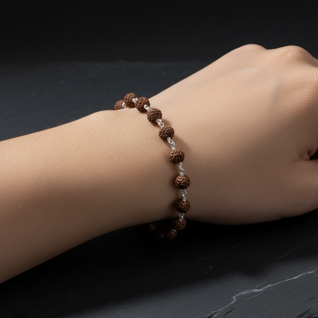 Shiv Aura Rudraksha Bracelet Sterling Silver Spiritual Bracelet
