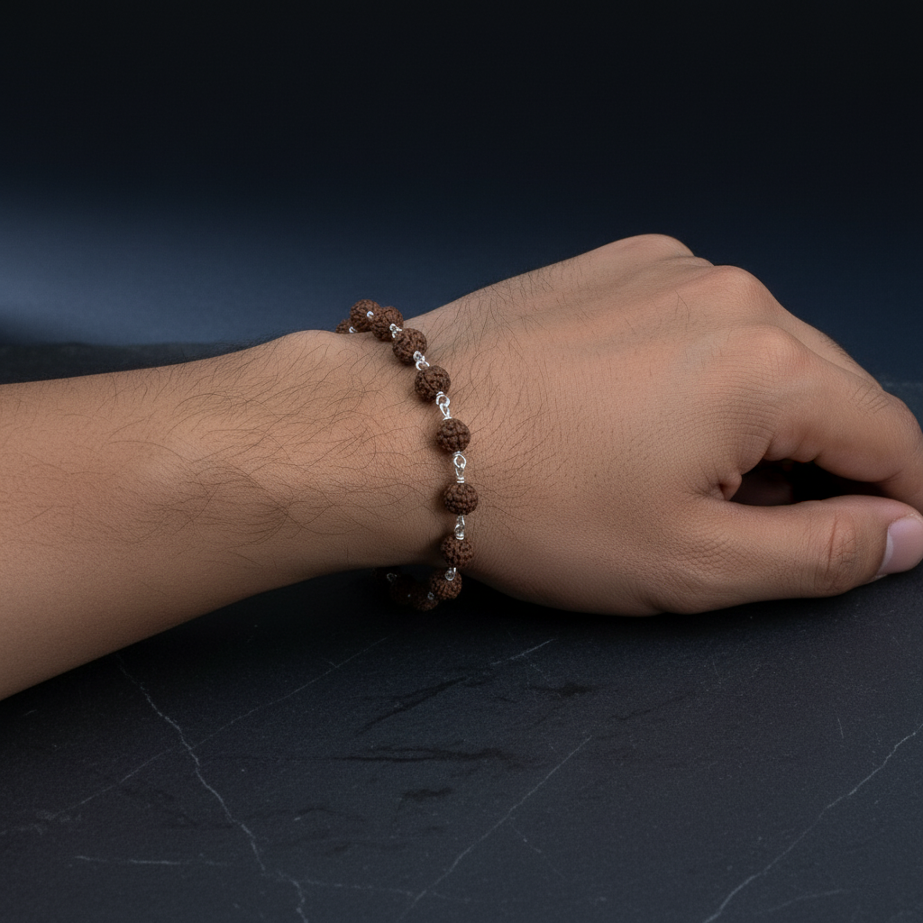 Shiv Aura Rudraksha Bracelet Sterling Silver Spiritual Bracelet