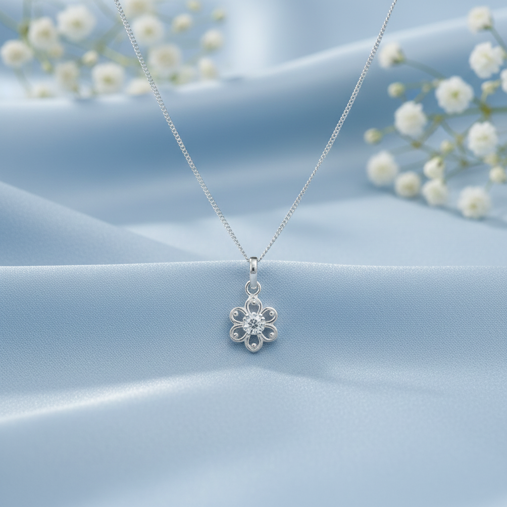 Silver Flower Pendant