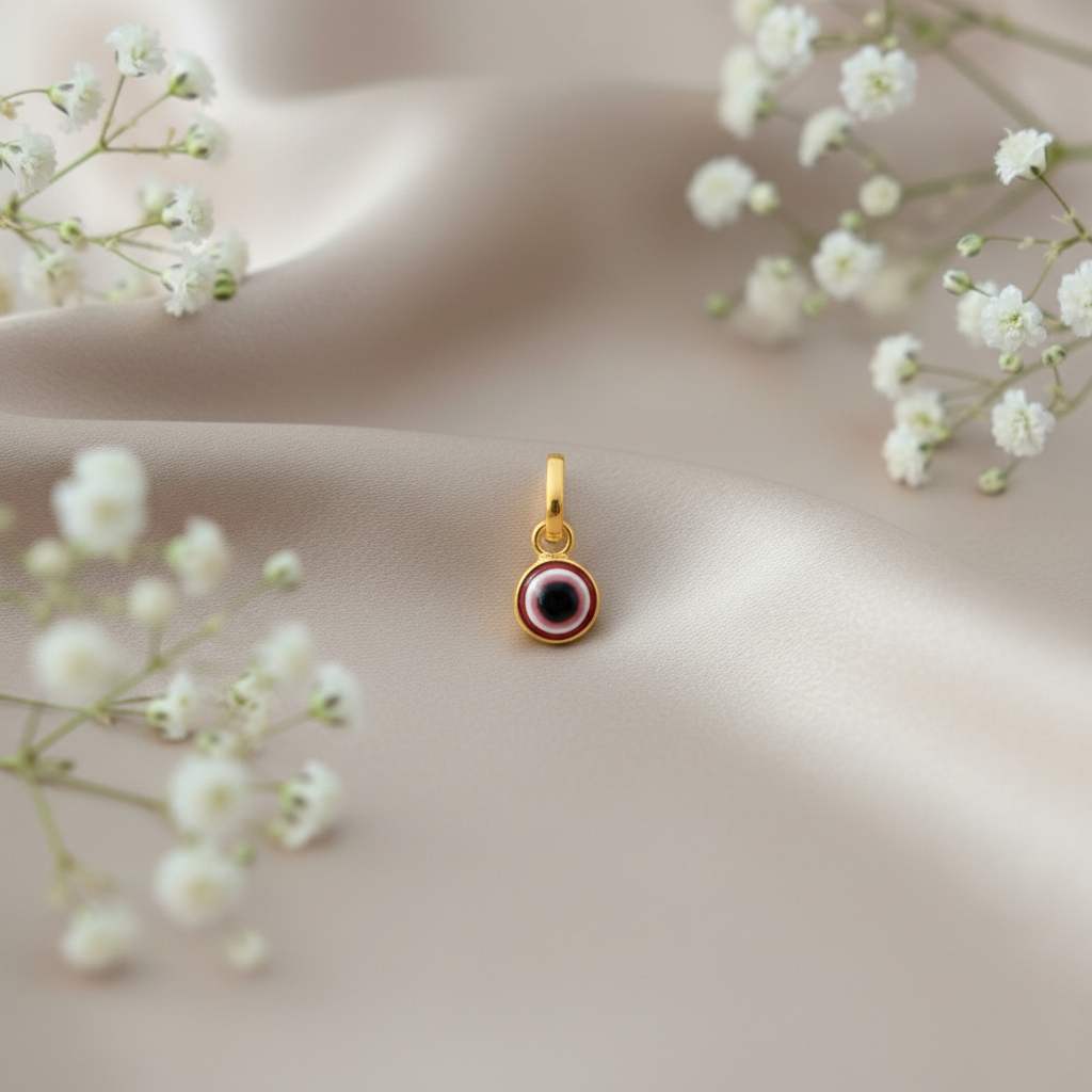 Silver Evil Eye Different Colors Pendant Gold Polish Necklace for Protection