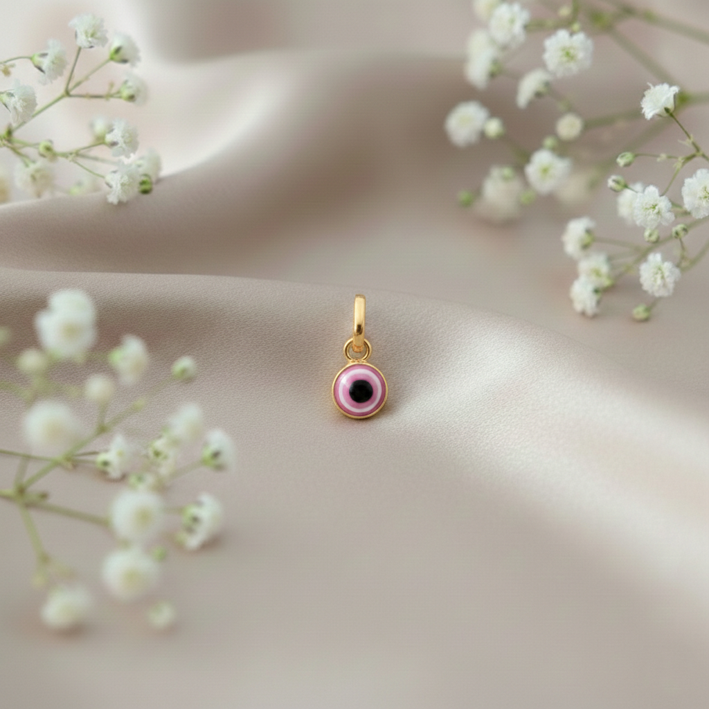 Silver Evil Eye Different Colors Pendant Gold Polish Necklace for Protection