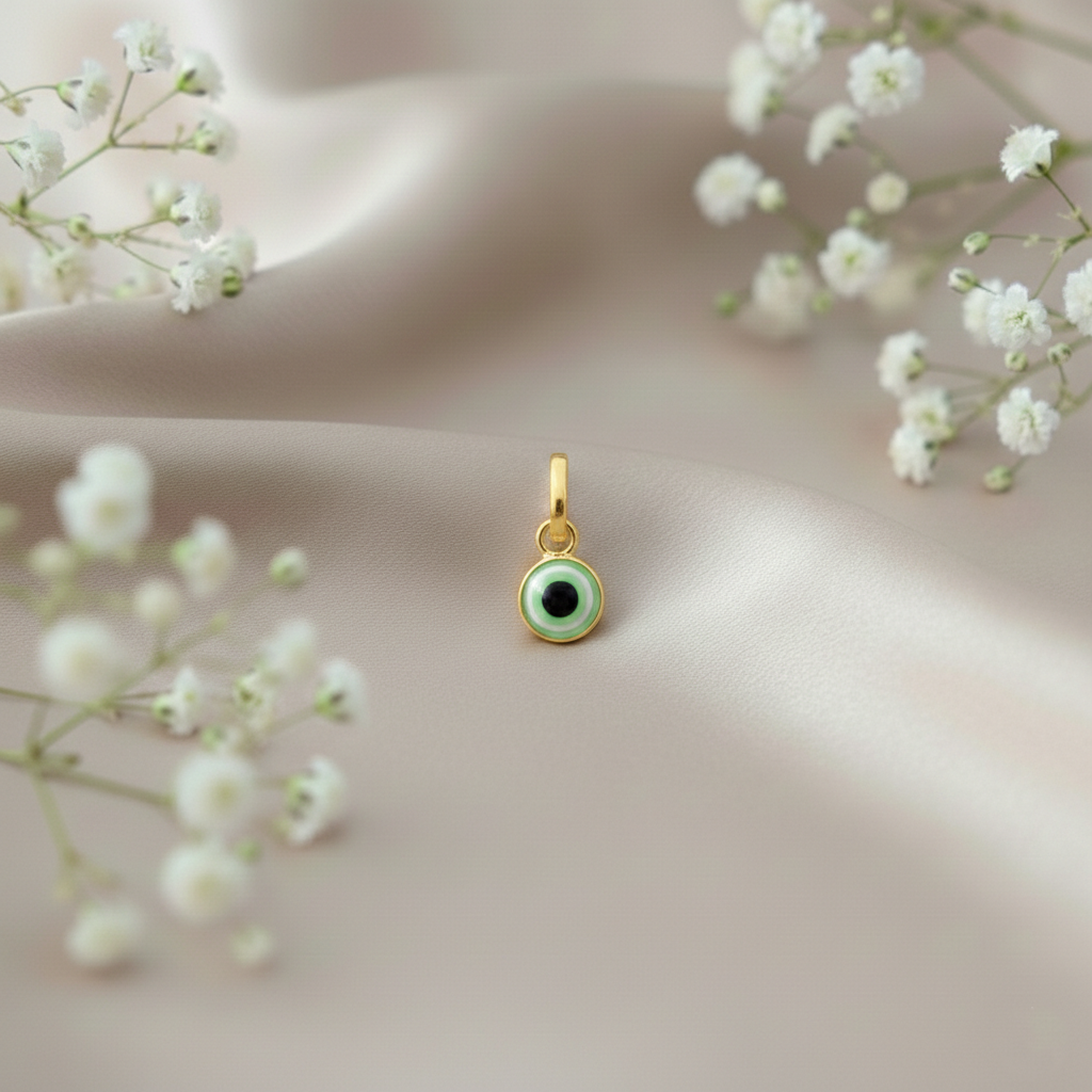 Silver Evil Eye Different Colors Pendant Gold Polish Necklace for Protection