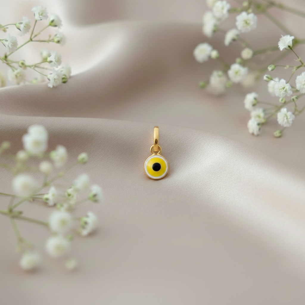 Silver Evil Eye Different Colors Pendant Gold Polish Necklace for Protection