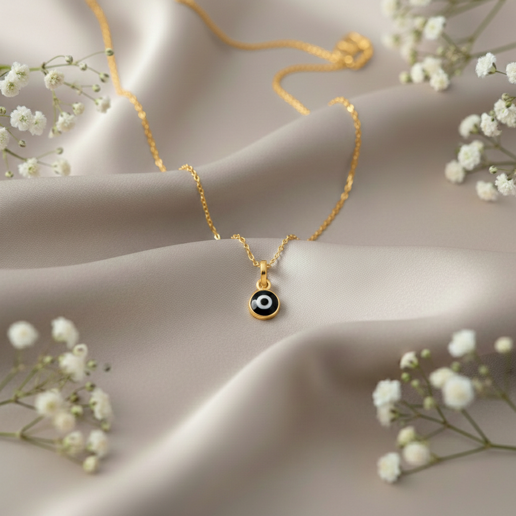 Silver Evil Eye Different Colors Pendant Gold Polish Necklace for Protection