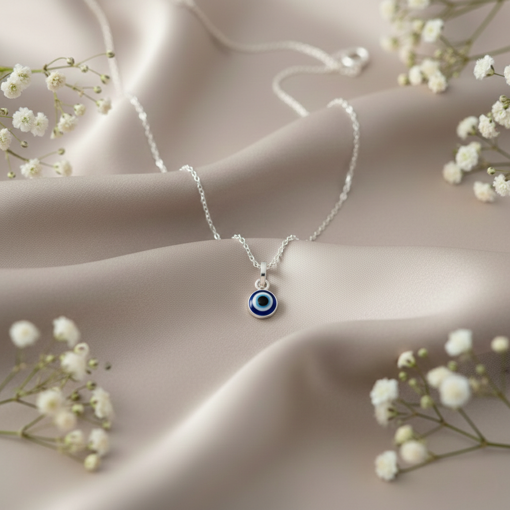 Silver Evil Eye Different Colors Pendant Necklace for Protection
