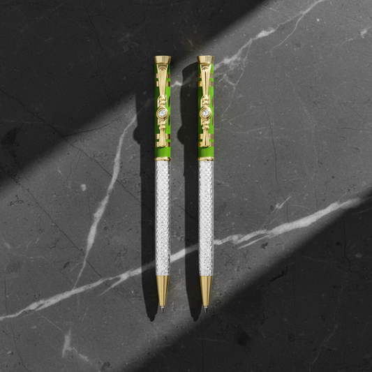 Silver Green Design Pen