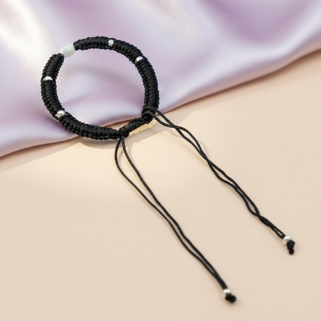 Traditional Silver Dhaga Anklet