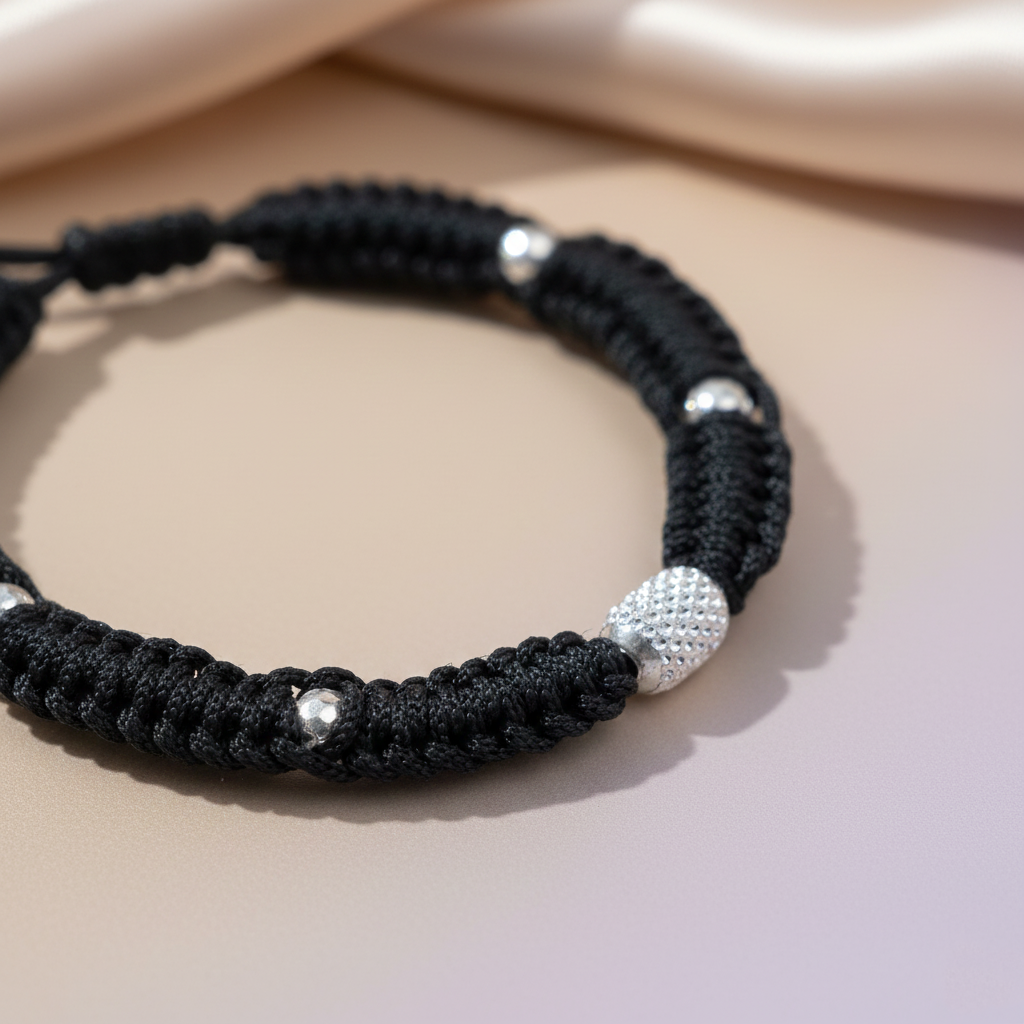 Traditional Silver Dhaga Anklet