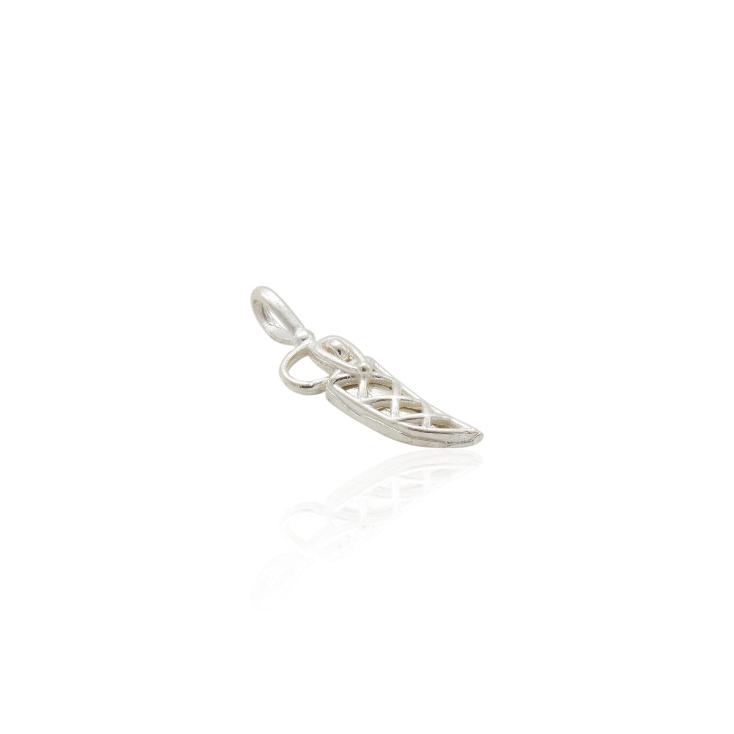 Elegant silver pendant showcasing a sword with its protective sheath