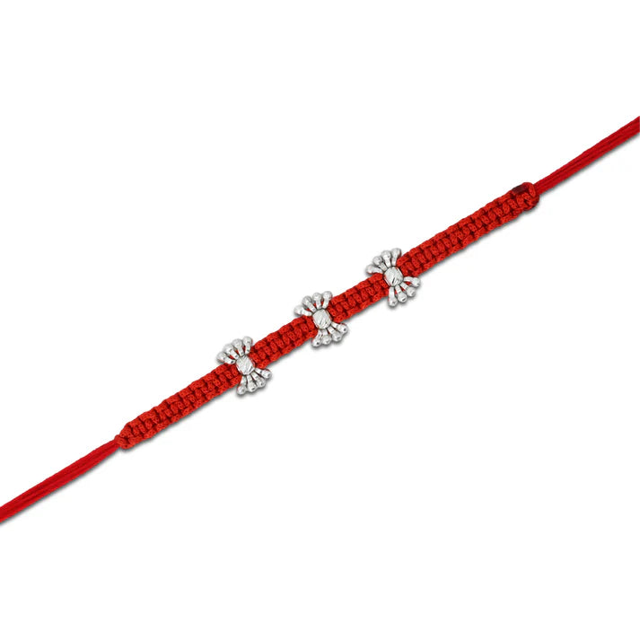 Silver Small Silver Beads Rakhi for Boys
