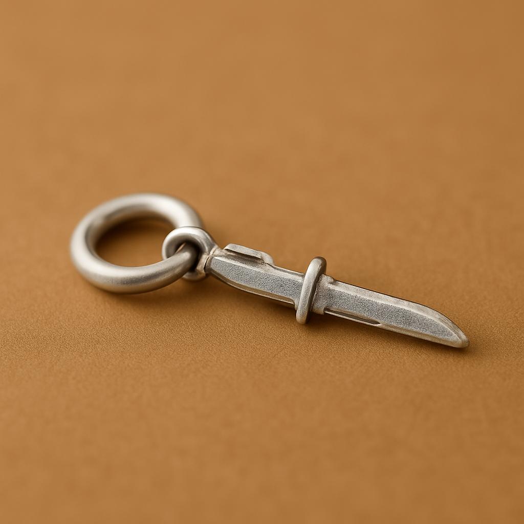 Silver Knife(chaku) Pendant With Chain